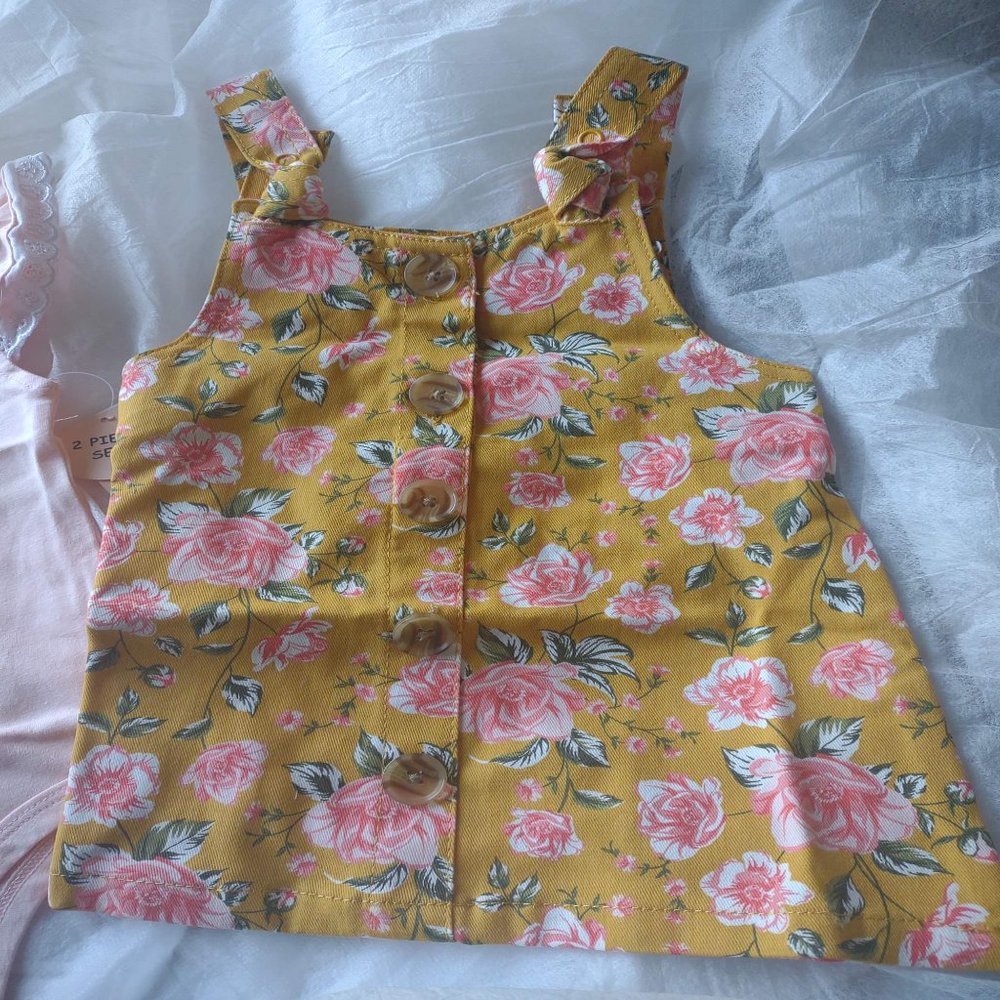 Little Lass Baby Girls 2pc Onesie Top and Jumper Set NEW - Picture 5 of 9